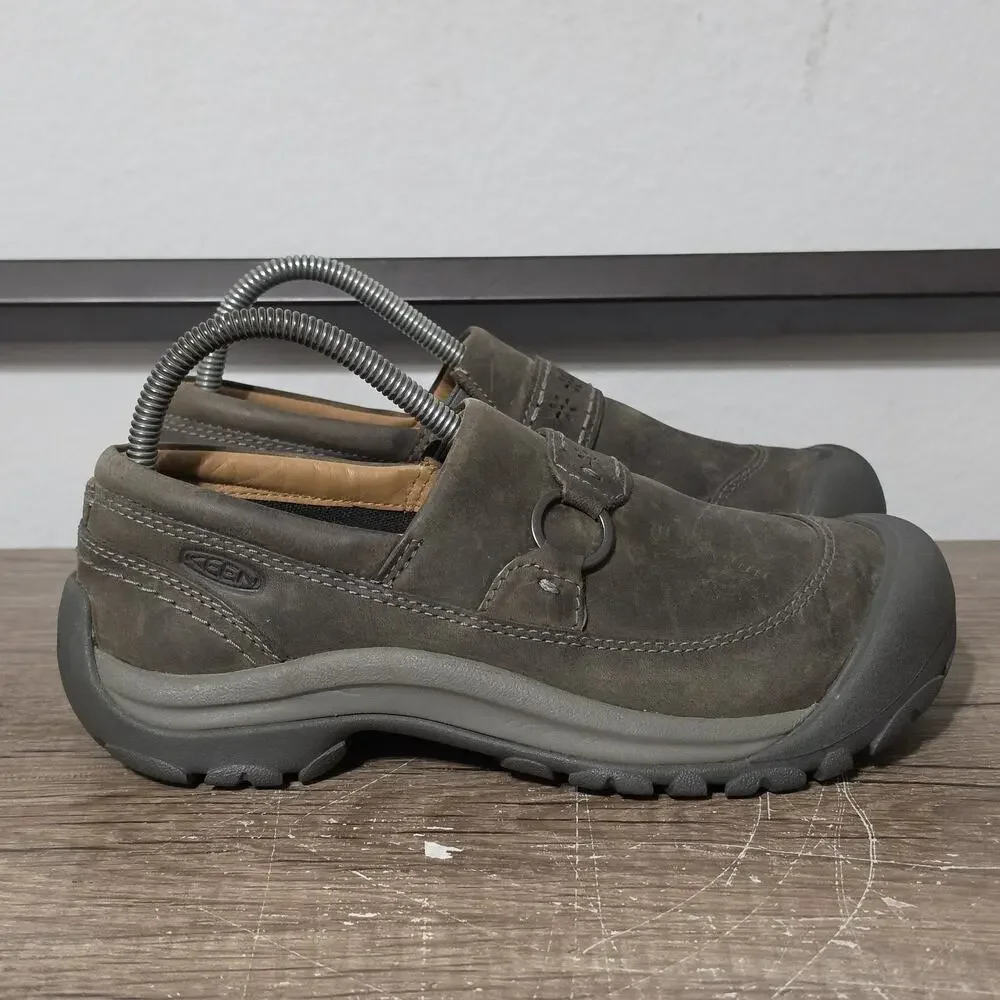 Keen Kaci II Women's Leather Clogs Slip-On Comfort Shoes Size 8 Castor Gray
